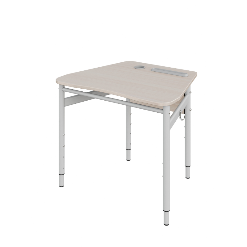 Стіл учнівський одномісний трапеція з полицею ЛДСП, з пеналом та стаканом №4-6 (7780) МЕБЛІ ТЕХНОСТИЛЬ